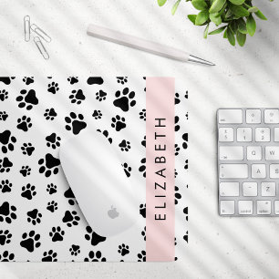 Muster, Dog Paws, Schwarz und Weiß, Ihr Name Mousepad
