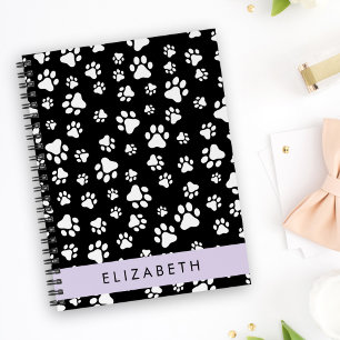 Muster, Dog Paws, Schwarz und Weiß, Ihr Name Notizbuch