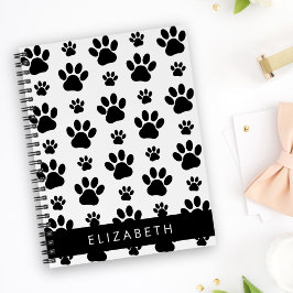 Muster, Dog Paws, Schwarz und Weiß, Ihr Name Planer