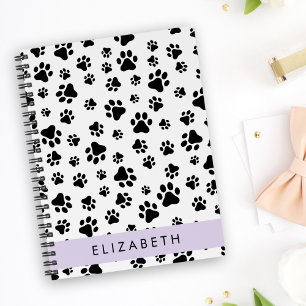 Muster, Dog Paws, Schwarz und Weiß, Ihr Name Planer