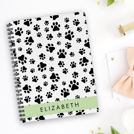 Muster, Dog Paws, Schwarz und Weiß, Ihr Name Planer