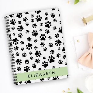 Muster, Dog Paws, Schwarz und Weiß, Ihr Name Planer