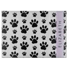 Muster, Dog Paws, Schwarz und Weiß, Ihr Name Schneidebrett