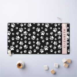 Muster, Dog Paws, Schwarz und Weiß, Ihr Name Schreibtischunterlage