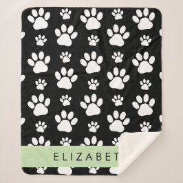 Muster, Dog Paws, Schwarz und Weiß, Ihr Name Sherpadecke