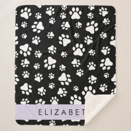 Muster, Dog Paws, Schwarz und Weiß, Ihr Name Sherpadecke