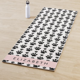 Muster, Dog Paws, Schwarz und Weiß, Ihr Name Yogamatte