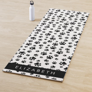 Muster, Dog Paws, Schwarz und Weiß, Ihr Name Yogamatte