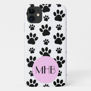 Muster, Dogenpfosten, Schwarz und Weiß, Monogramm Case-Mate iPhone Hülle