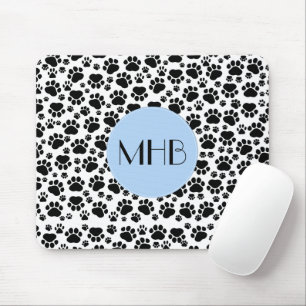 Muster, Dogenpfosten, Schwarz und Weiß, Monogramm Mousepad