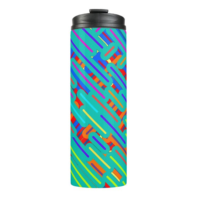 Muster Dress Shirt - farbenfrohe Streifen Muster Thermosbecher (Vorderseite)