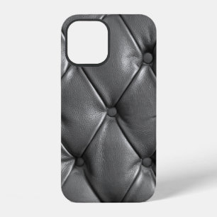 Muster einer schwarzen Echtledertextur zur Verwend iPhone 12 Hülle