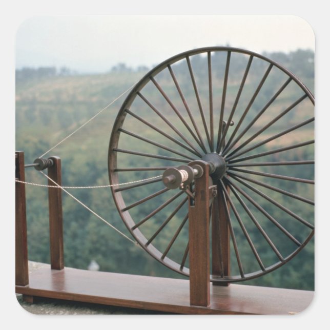 Muster einer Spinnmaschine Quadratischer Aufkleber (Vorderseite)