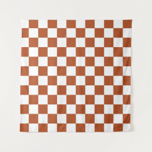 Muster eines braunen, karierten Karos Wandteppich