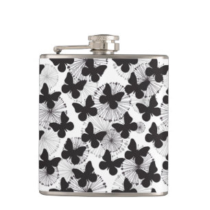 Muster eines Schmetterlinges Flachmann