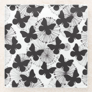 Muster eines Schmetterlinges Glasuntersetzer