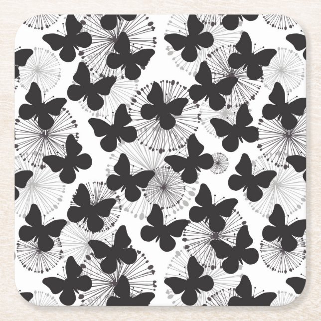 Muster eines Schmetterlinges Rechteckiger Pappuntersetzer (Vorderseite)