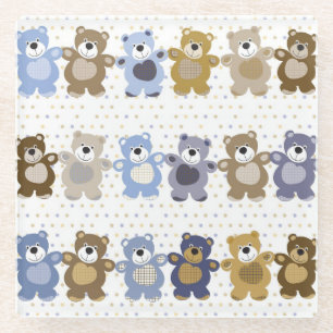 Muster eines Spielzeug-Teddybären Glasuntersetzer