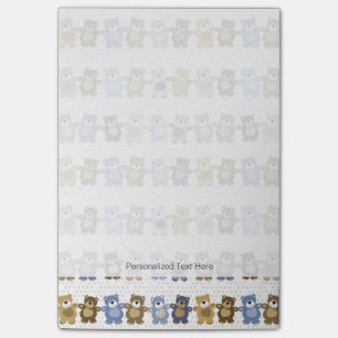 Muster eines Spielzeug-Teddybären Post-it Klebezettel