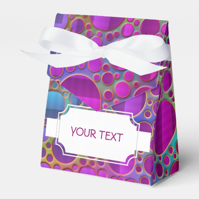 Muster - farbiges Punktgitter + Text & Backgr. Geschenkschachtel (Vorderseite)