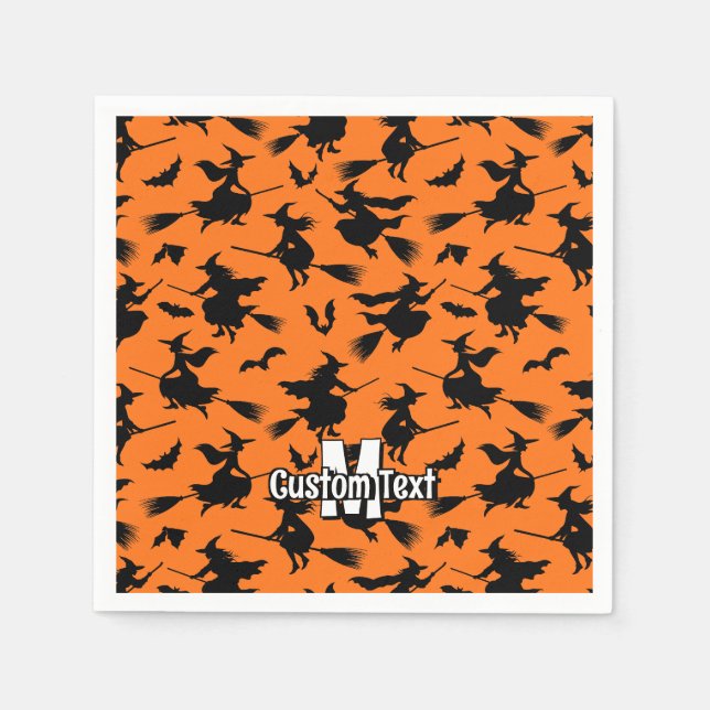 Muster fliegender Hexen Serviette (Vorderseite)