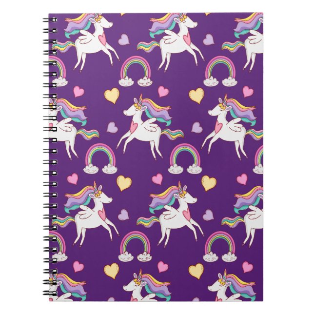 Muster Funny Unicorn Magic Horn Niedlich Notizblock (Vorderseite)