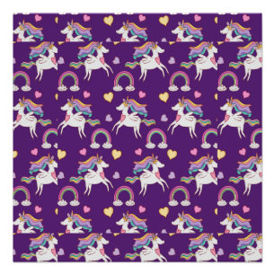Muster Funny Unicorn Magic Horn Niedlich Poster