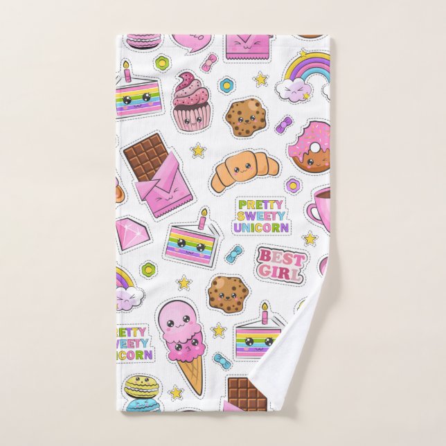 Muster Funny Unicorn Magic Rainbow Niedlich Handtuch (Handtuch)