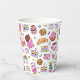 Muster Funny Unicorn Magic Rainbow Niedlich Pappbecher