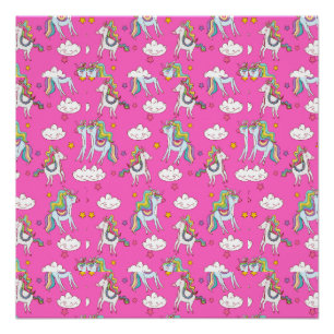 Muster Funny Unicorn Niedlich Poster