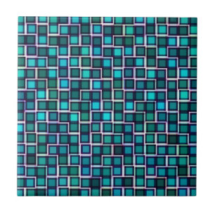 Muster für abstrakte blaue Quadrate Fliese