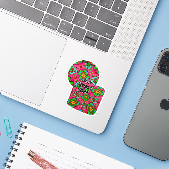 Muster für Abstrakte Blume Aufkleber (Laptop mit iPhone)