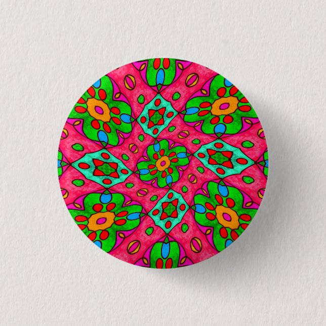 Muster für Abstrakte Blume Button (Vorderseite)
