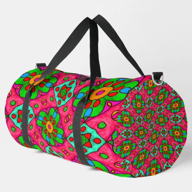 Muster für Abstrakte Blume Duffle Bag (Linke Ecke)