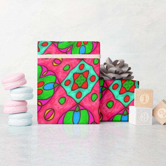 Muster für Abstrakte Blume Geschenkpapier (Babyparty)
