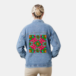 Muster für Abstrakte Blume Jeansjacke