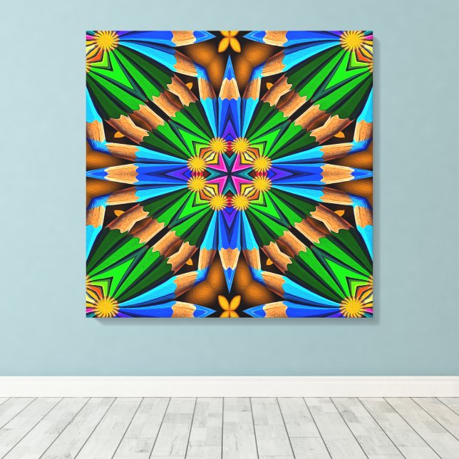 Muster für Abstrakte Blume Leinwanddruck (Insitu (Holzboden))