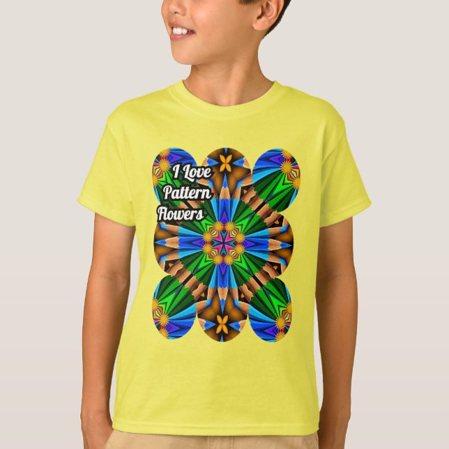 Muster für Abstrakte Blume T-Shirt (Vorderseite)