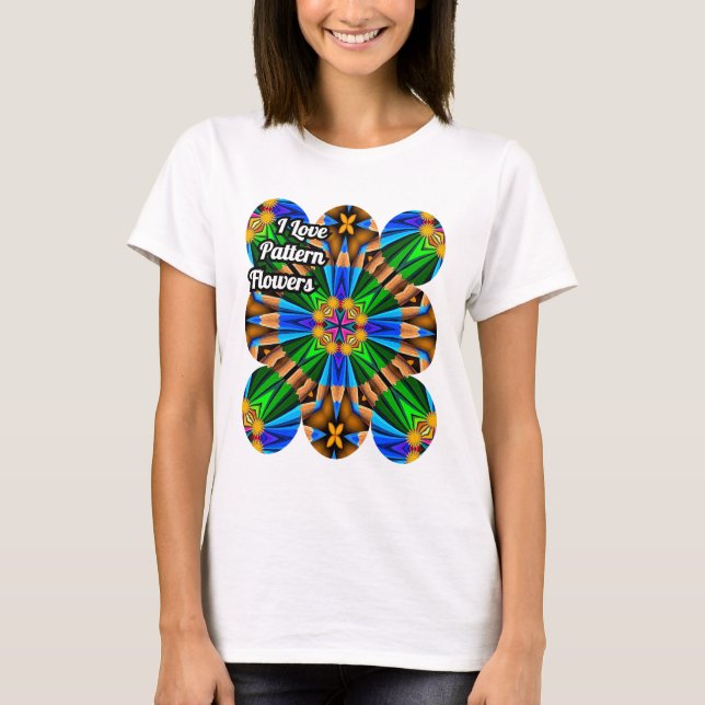 Muster für Abstrakte Blume T-Shirt (Vorderseite)