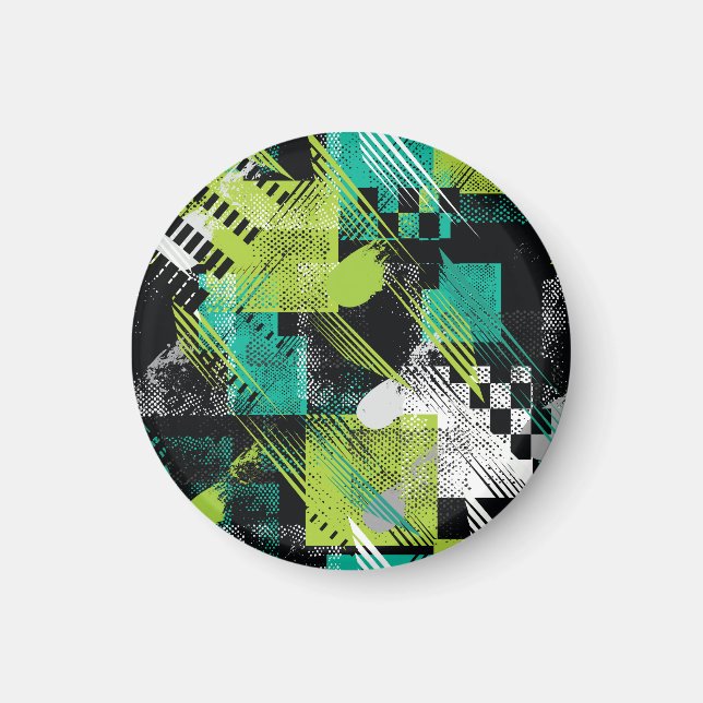 Muster für abstrakte geometrische Punkte Magnet (Vorne)
