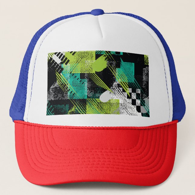 Muster für abstrakte geometrische Punkte Truckerkappe (Vorderseite)
