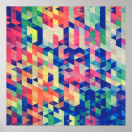 Muster für abstrakte geometrische Wasserfarben Poster