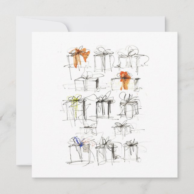 Muster für abstrakte Geschenkboxen Einladung (Vorderseite)