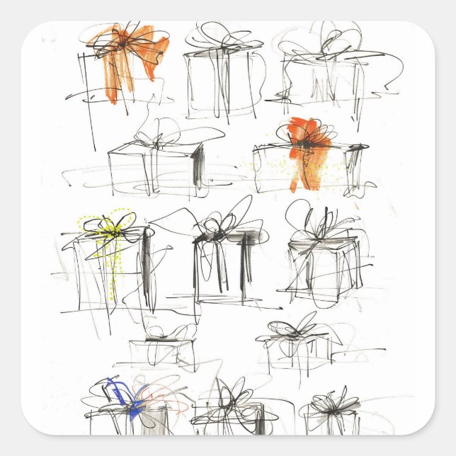 Muster für abstrakte Geschenkboxen Quadratischer Aufkleber (Vorderseite)
