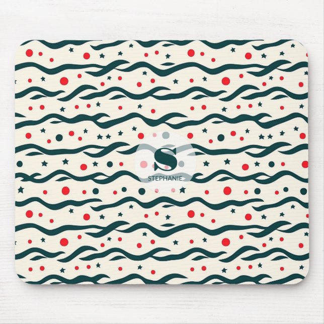 Muster für abstrakte Wavy Lines und geometrische F Mousepad (Vorne)