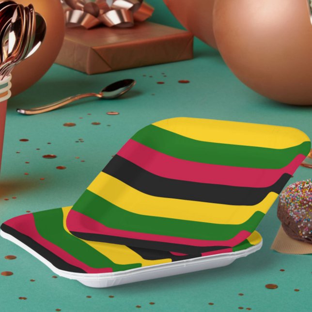 Muster für afrikanische Farben Pappteller (Von Creator hochgeladen)