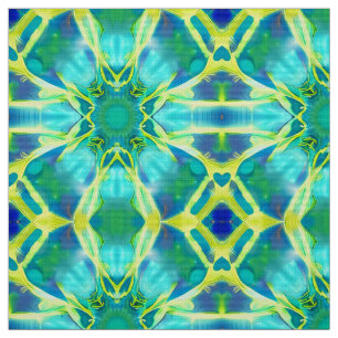 Muster für Aqua, Cobalt Blau und Gelbe Gefärbte Kr Stoff