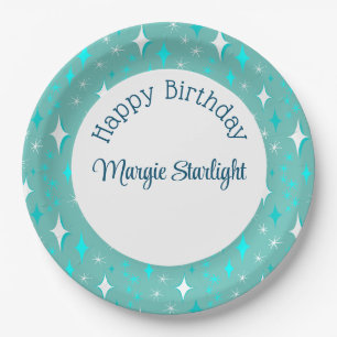 Muster für Aquamarine Atomstars Pappteller