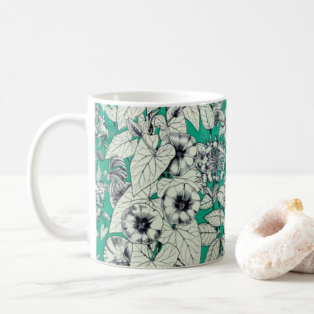 Muster für Aquamarine Grafikfarben Kaffeetasse (Mit Donut)