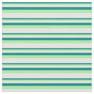 Muster für aquamarine, grüne und weiße Linien/Stre Stoff
